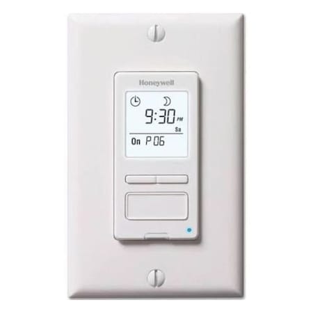 Resideo White, Programmable Wall Switch, 2400 Watts, Single Poleor Three-Way PLS730B1003